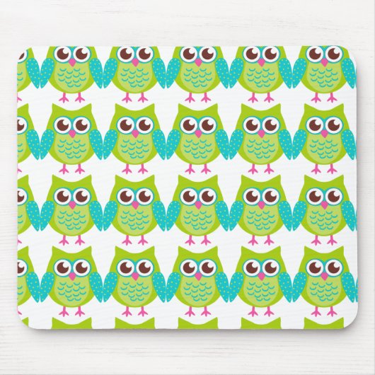 Tapis De Souris Cadeau de Chouettes vertes (Devant)