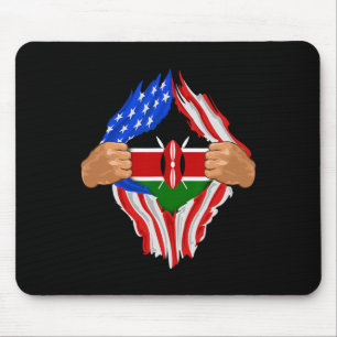 Tapis De Souris Cadeau de drapeau kenyan Sang kenyan en moi