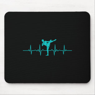 Tapis De Souris Cadeau de kickboxing Battements de coeur Ekg drôle