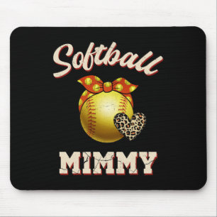 Tapis De Souris Cadeau de la fête des mères Softball Mimmy Léopard