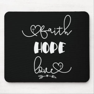 Tapis De Souris Cadeau de la Saint-Valentin chrétien Foi rustique 