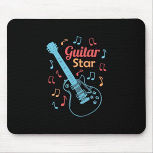 Tapis De Souris Cadeau de Noël Étoile de guitariste fier