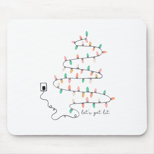 Tapis De Souris Cadeau de Noël laissez s'éclairer (Devant)