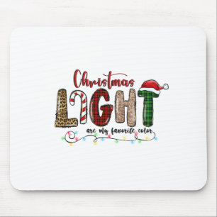 Tapis De Souris Cadeau de Noël Lumière de Noël Est Ma Couleur Préf
