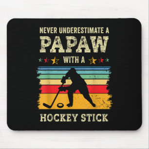 Tapis De Souris Cadeau de Papaw Hockey sur gazon Joueur de hockey 