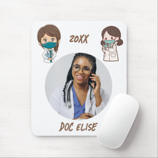 Tapis De Souris Cadeau de photo et nom de médecin mignon pour la n