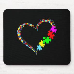 Tapis De Souris Cadeau de pièce de puzzle de cœur d'amour de sensi