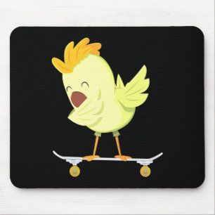 Tapis De Souris Cadeau de poulet de poule de planche à roulettes p