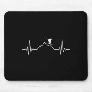 Tapis De Souris Cadeau de ski Battement de cœur de ski pour skieur