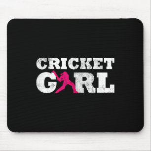 Tapis De Souris Cadeau de sport silhouette joueuse de cricket fill