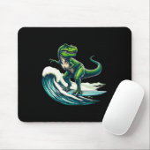 Tapis De Souris Cadeau de T-rex dinosaure faisant du surf sur une (Avec souris)