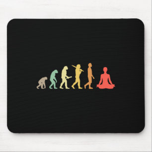 Tapis De Souris Cadeau d'évolution de yoga rétro pour yogis et ama