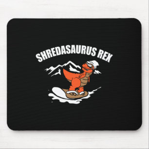Tapis De Souris Cadeau drôle de dinosaure de snowboard pour enfant