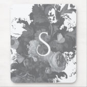 Tapis De Souris Cadeau floral noir et blanc (Devant)