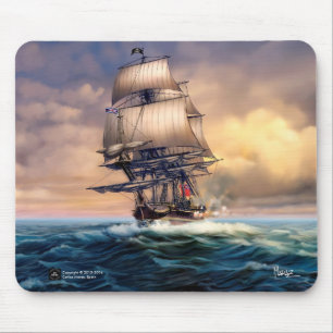 Tapis De Souris Cadeau historique Mousepads de peinture de bateau