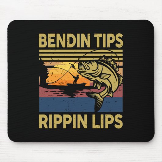 Tapis De Souris Cadeau Hommes Bendin Conseils Rippin Lips Pêche T- (Devant)