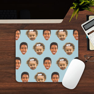 Tapis De Souris Cadeau Maman Bleu Acier Élégant – 2 Photos Personn