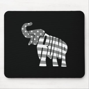 Tapis De Souris Cadeau Mignon Trump Drapeau Américain Fier Eléphan