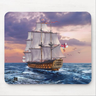 Tapis De Souris Cadeau Mousepads de peinture de navire amiral de