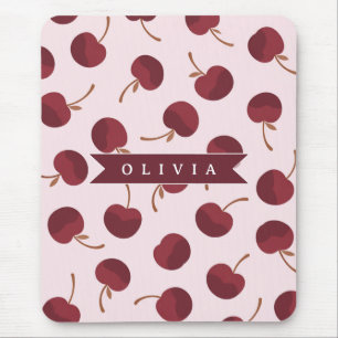 Tapis De Souris Cadeau Personnalisé avec Motif Cerise Esthétique