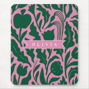 Tapis De Souris Cadeau Personnalisé de Fleur Botanique Rose Clair