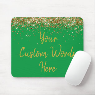 Tapis De Souris Cadeau personnalisé Green & Gold Assistant Anniver