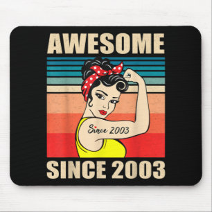 Tapis De Souris Cadeau pour 18 ans Femmes Vintage 18e anniversaire
