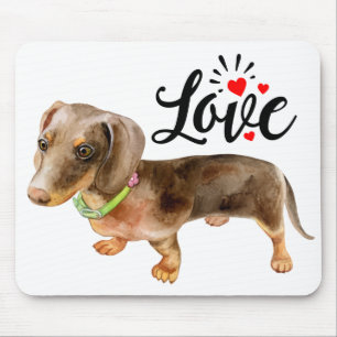 Tapis De Souris Cadeau pour amateur de chiots mignons en aquarelle