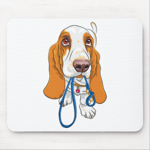 Tapis De Souris Cadeau pour amateurs de chiots mignons Basset Houn