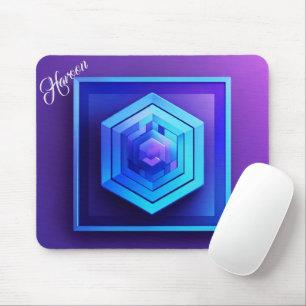 Tapis De Souris Cadeau Pour Haroon Modern 3D Photo Grid