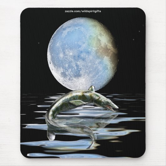 Tapis De Souris Cadeau préhistorique MOSASAUR & LUNE Dinosaure ama (Devant)