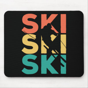 Tapis De Souris Cadeau rétro vintage de ski pour skieurs