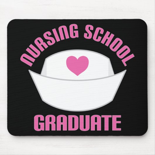 Tapis De Souris Cadeau rose de diplômé d'école d'infirmières (Devant)
