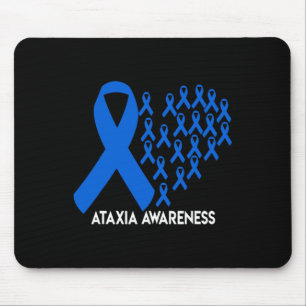 Tapis De Souris Cadeau Ruban Bleu de Sensibilisation à l'Ataxie