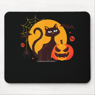 Tapis De Souris Cadeau Spider Halloween Black Cat Spider Citroui