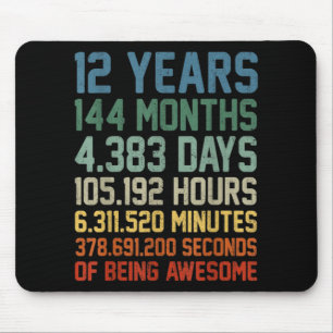 Tapis De Souris Cadeau vintage 12e anniversaire 12 ans