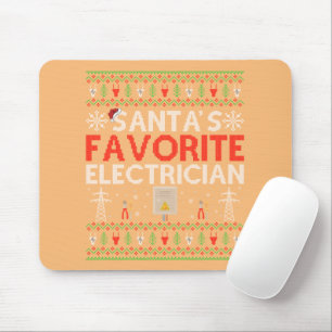 Tapis De Souris Cadeau Xmas Electricien moche Père Noël aime l'Ele