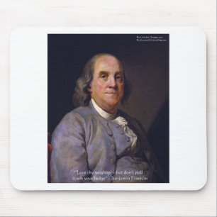 Tapis De Souris Cadeaux avec la citation de Ben Franklin "Aime ton
