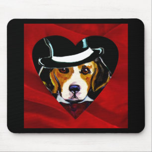 Tapis De Souris Cadeaux beagle Valentine