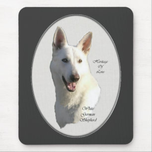 Tapis De Souris Cadeaux bergers allemands blancs