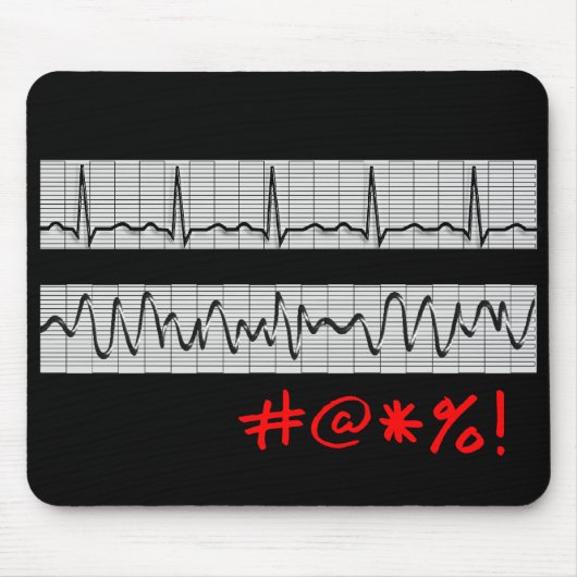 Tapis De Souris Cadeaux cardiaques drôles de bande de rythme (Devant)