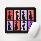 Tapis De Souris Cadeaux d'art de bruit de chats noirs (Avec souris)