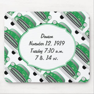 Tapis De Souris Cadeaux de Baby Shower Sweet Green Stats