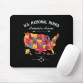 Tapis De Souris Cadeaux de carte des 62 parcs nationaux Parc améri (Avec souris)