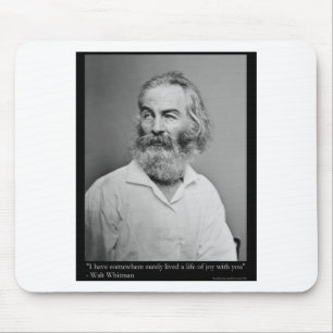 Tapis De Souris Cadeaux de citations de Whitman sur la vie de joie