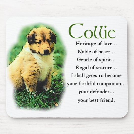 Tapis De Souris Cadeaux de Collie de Sable (Devant)