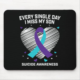 Tapis De Souris Cadeaux de deuil Je Manque Mon Fils Suicide Violet