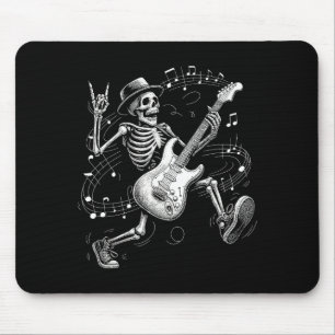 Tapis De Souris Cadeaux de musique de squelette jouant de la guita