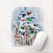 Tapis De Souris Cadeaux de Noël dalmate (Avec souris)