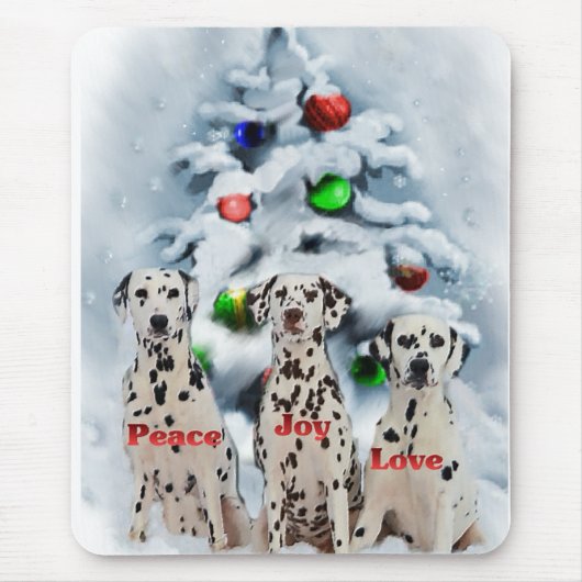 Tapis De Souris Cadeaux de Noël dalmate (Devant)